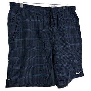 Nike plaid shorts swim shorts size Large blue